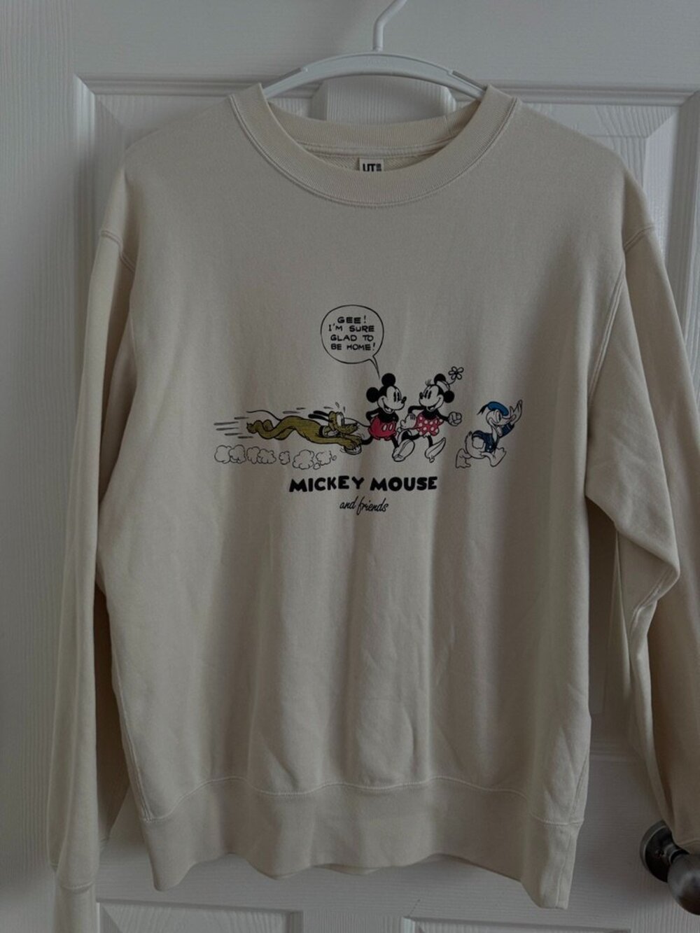 UNIQLO White Mickey Mouse Crewneck